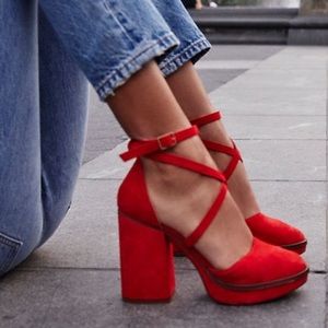 Free People Red Remi Platform